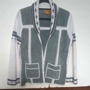 Vintage/Retro Gray and White Leather Jacket